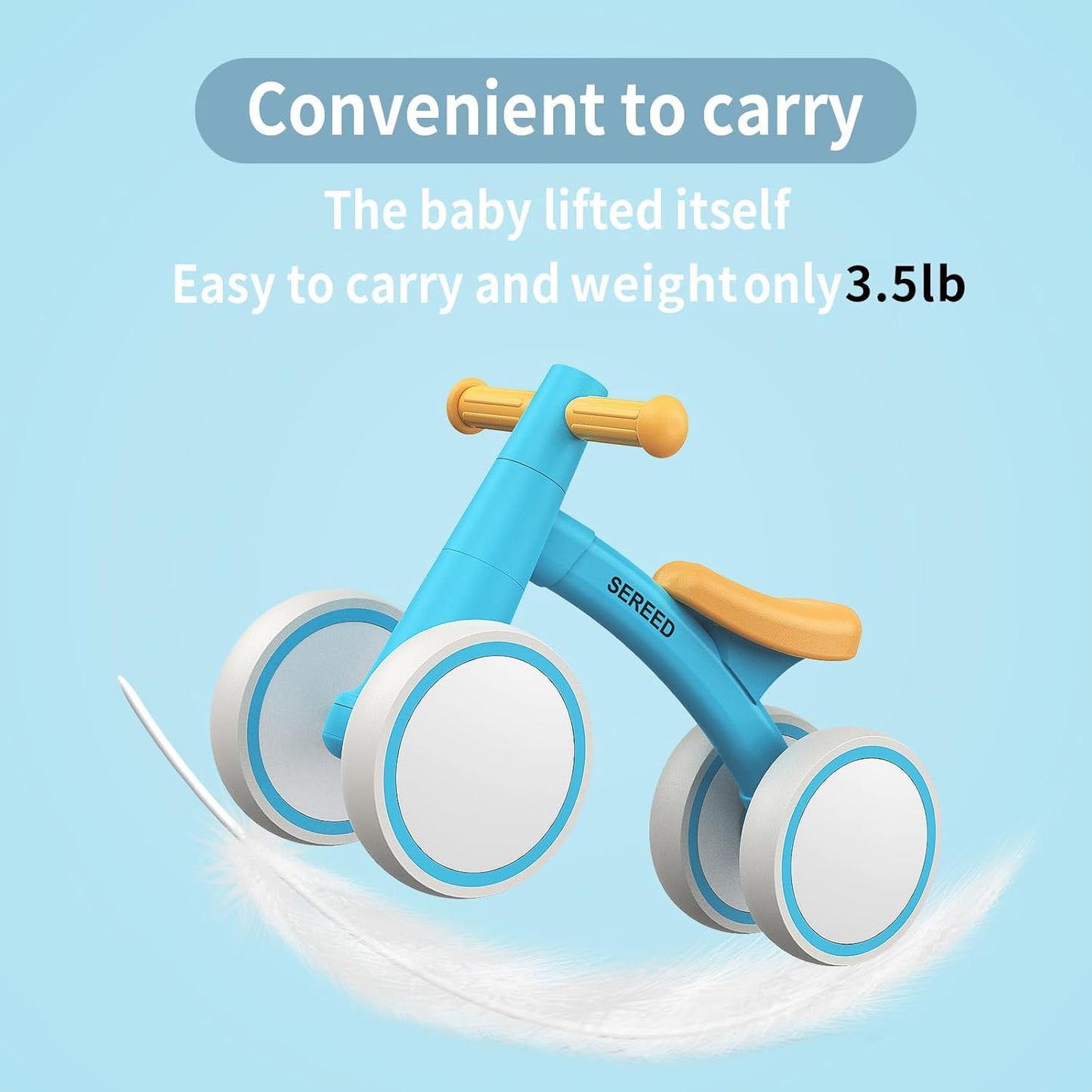 SEREED Baby Balance Bike for 1 Year Old Boys Girls 12-24 Month Toddler Balance Bike, 4 Wheels Toddler First Bike, First Birthday Gifts