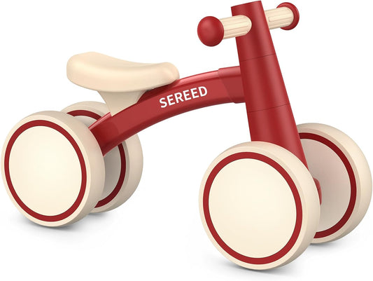 SEREED Baby Balance Bike for 1 Year Old Boys Girls 12-24 Month Toddler Balance Bike, 4 Wheels Toddler First Bike, First Birthday Gifts