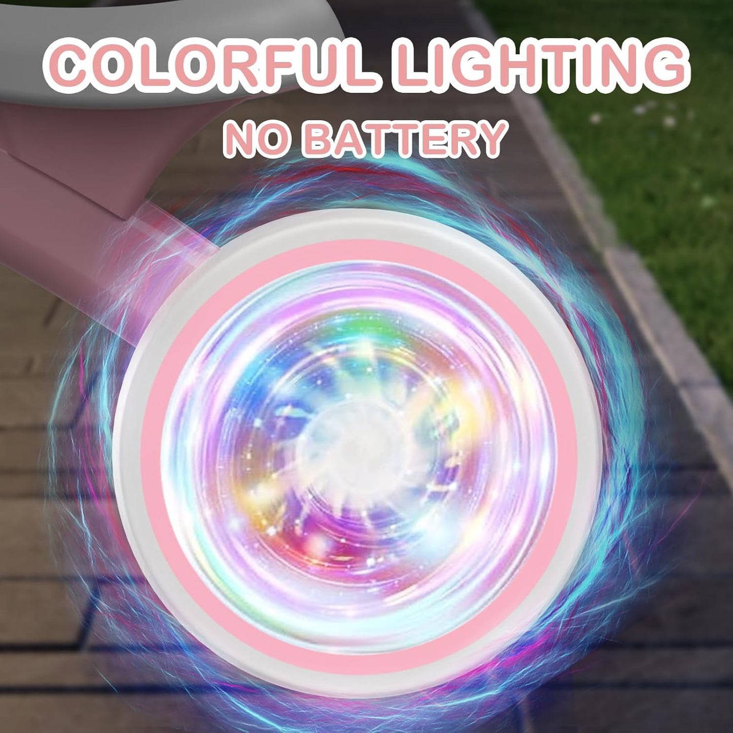 SEREED Colorful Lighting Baby Balance Bike, Toys for 1 Year Old Boys Girls, 12-24 Month Toddler Balance Bike with 4 Silence Wheels, First Birthday Gift (Pink)