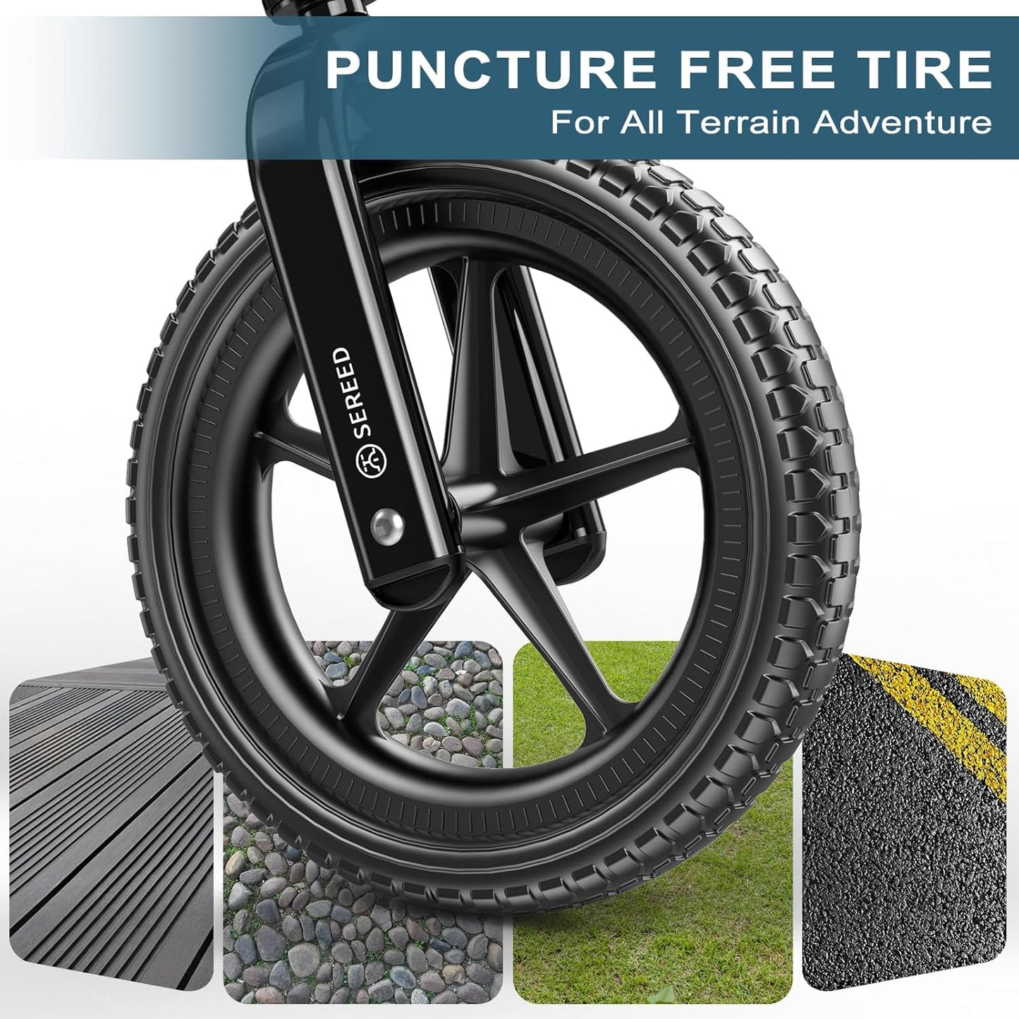 SEREED Toddler Balance Bike 2 Year Old, No Pedal Kids Toy Bike for 2-5 Years Old, Tool-Free Adjustment, Gift for 2-3 Boys Girls, Customize Plate with 3pcs Stickers (White)